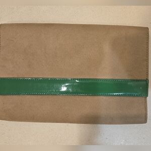 H&M Tan and Green Clutch